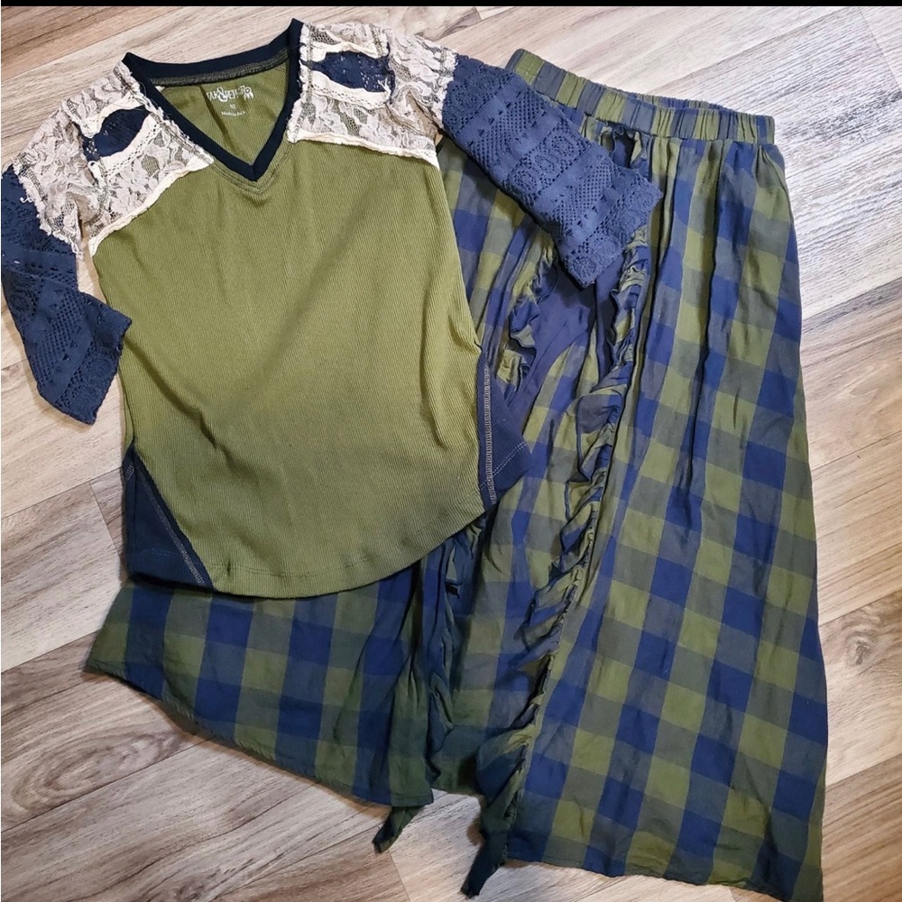 Kids Olive and Navy Matching Set